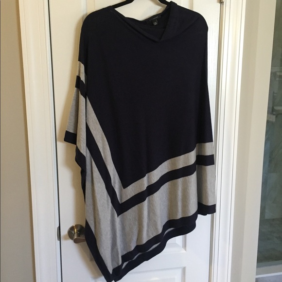 Ann Taylor Sweaters - Ann Taylor Navy & Gray Sweater Poncho